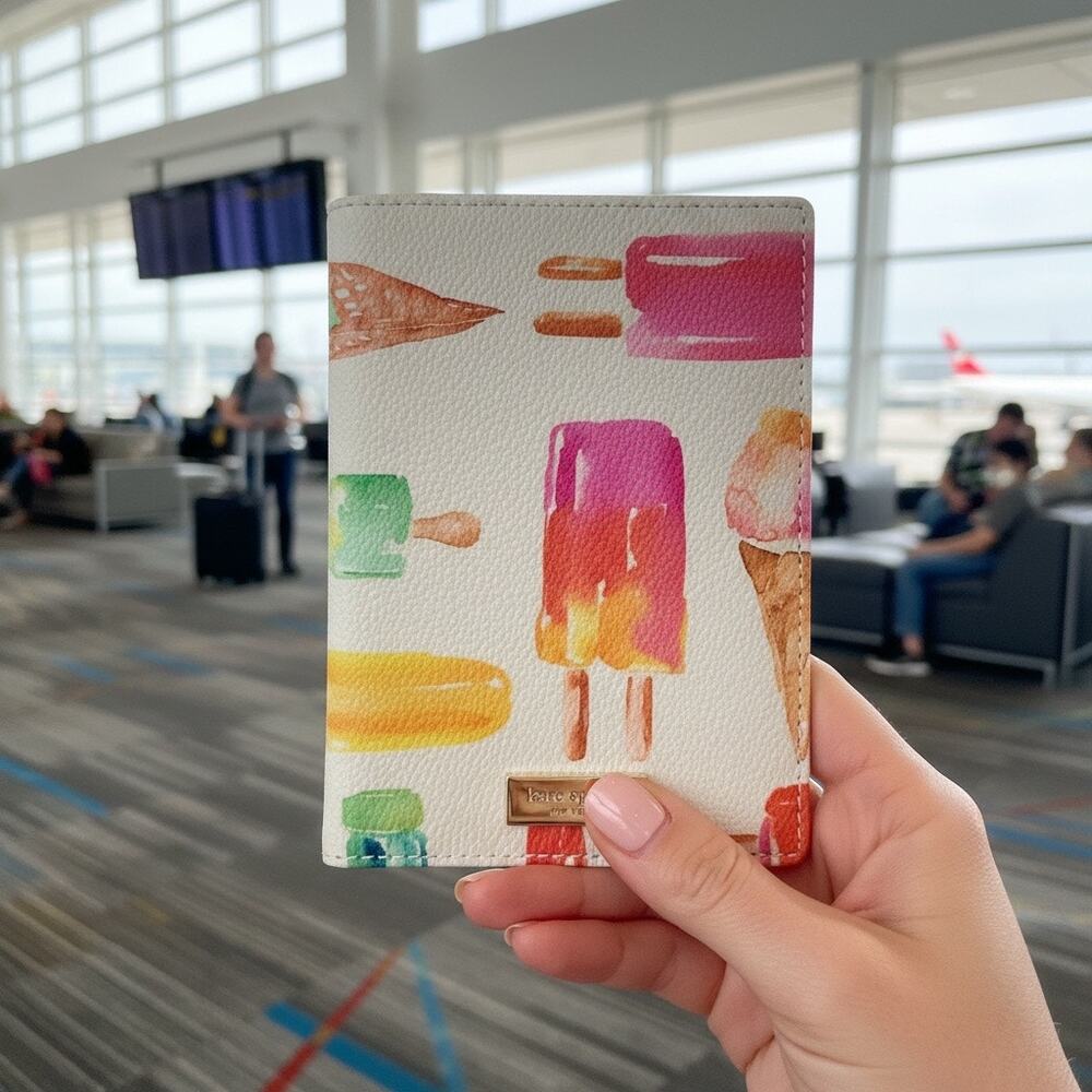 Kate Spade Ice Pop Print Passport Holder Travel Wallet